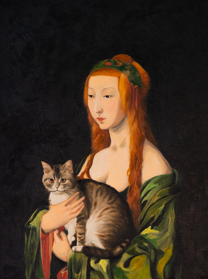 A Girl with Her Cat