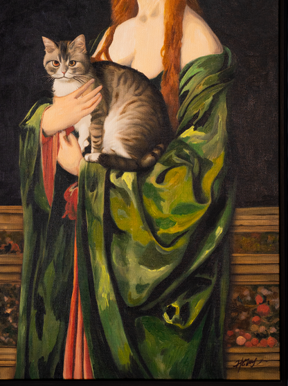 A Girl with Her Cat