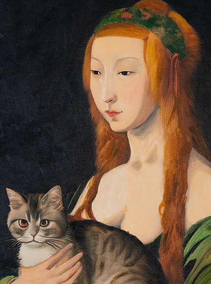 A Girl with Her Cat